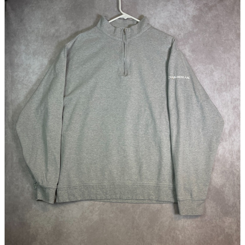 Peter Millar Sweatshirt Mens 2XL Gray 1/4 Zip Chamberlain Pullover Cotton Golf
